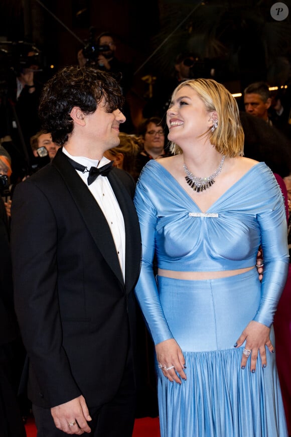 Florian Rossi et sa compgane Louane Emera - Montée des marches du film " The Idol " lors du 76ème Festival International du Film de Cannes, au Palais des Festivals à Cannes. Le 22 mai 2023 © Jacovides-Moreau / Bestimage 