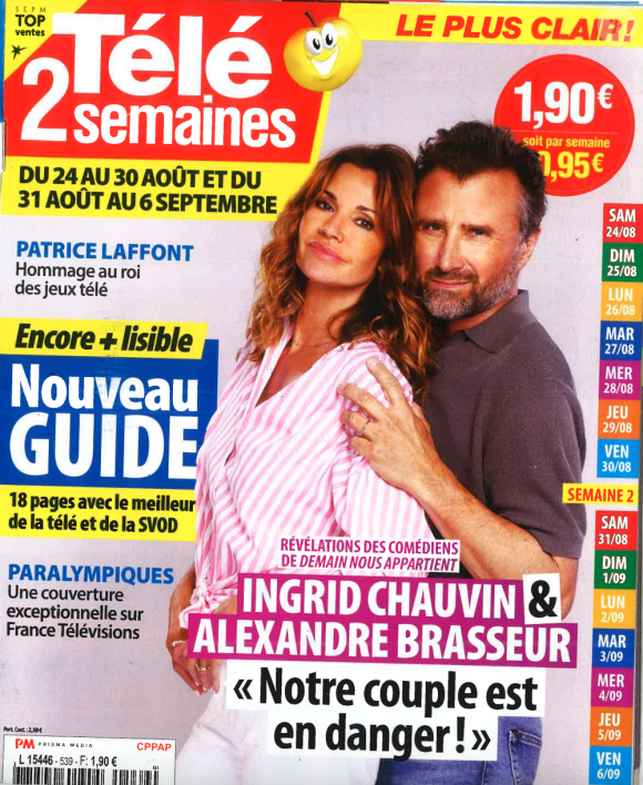 Couverture du magazine Télé 2 semaines.