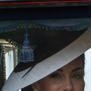 Catherine (Kate) Middleton, princesse de Galles - Les membres de la famille royale britannique lors de la parade Trooping the Color à Londres, Royaume Uni, le 15 juin 2024. © Thomas Krych/ZUMA Press/Bestimage 