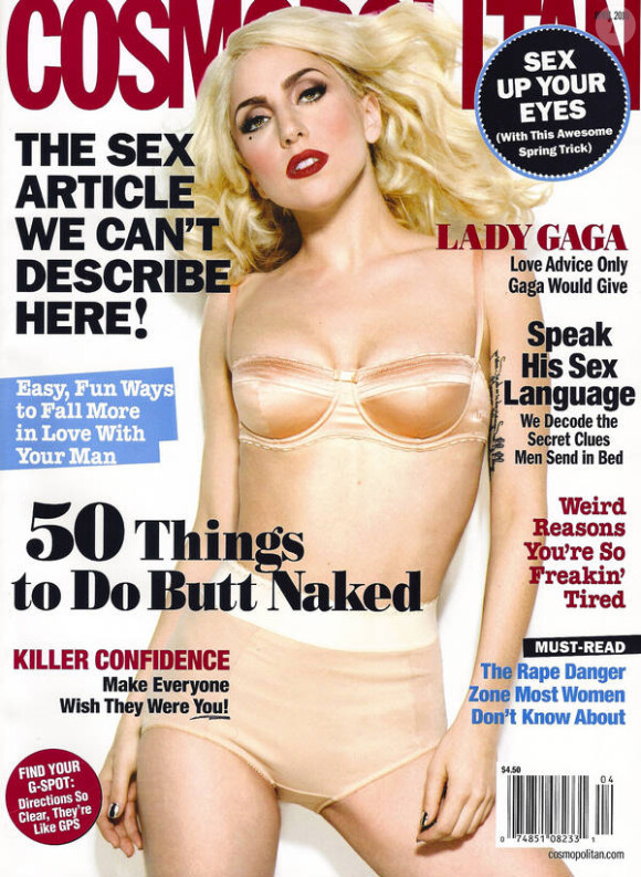 Lady Gaga en couverture de Comsopolitan du mois d'avril