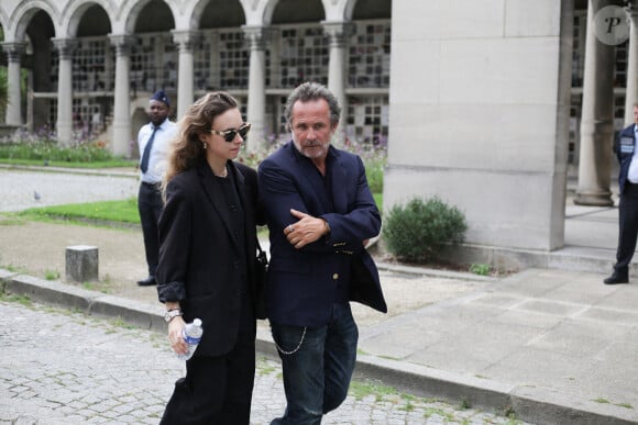 Mathilde Laffont, Fabrice Laffont arrives at the funeral of Patrice Laffont at the Pere Lachaise cemetery on August 23, 2024 in Paris, France. Photo by Nasser Berzane/ABACAPRESS.COM