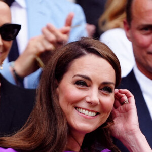 La princesse de Galles et la princesse Charlotte dans la loge royale le quatorzième jour des championnats de Wimbledon 2024 au All England Lawn Tennis and Croquet Club, à Londres, Angleterre, Royaume-Uni, le 14 juillet 2024. Photo par Mike Egerton/PA Wire/ABACAPRESS.COM