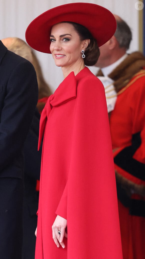 La princesse de Galles lors de la cérémonie d'accueil du président de la Corée du Sud, Yoon Suk Yeol, et de son épouse, Kim Keon Hee, à Horse Guards Parade, dans le centre de Londres, au premier jour de la visite d'État au Royaume-Uni. Londres, Royaume-Uni, mardi 21 novembre 2023. Photo par Chris Jackson/PA Wire/ABACAPRESS.COM