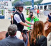 Ayant vu le jour en 2011, la principale intéressée a toujours été préservée des médias, par ses illustres parents, Nicolas Sarkozy et Carla Bruni.
Nicolas Sarkozy, sa femme Carla Bruni et leur fille Giulia Sarkozy après le prix Kids Cup L'Envol dans l'Espace VIP lors de la 10ème édition du "Longines Paris Eiffel Jumping" à la Plaine de Jeux de Bagatelle à Paris, France, le 21 juin 2024. © Perusseau-Veeren/Bestimage 