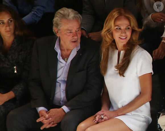 Alain Delon et Rosalie Van Breemen - People au defile de mode Elie Saab - Collection pret-a-porter printemps-ete 2013 - paris le 03/10/2012 