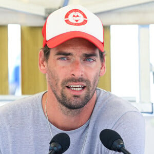 Camille Lacourt - Lancement du programme estival "Savoir nager" à la piscine de Villetaneuse. Le 13 juillet 2022 © Federico Pestellini / Panoramic / Bestimage