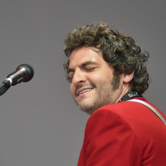 La famille Chedid (Louis, Matthieu, Joseph et Anna Chedid) réunie pour un concert lors de la Fête de l'Humanité 2015 dans le Parc de la Courneuve à Paris, le 13 septembre 2015.