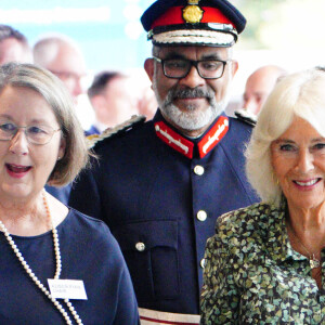 La reine Camilla arrive pour une visite afin d'inaugurer le nouveau Dyson Cancer Centre au Royal United Hospitals Bath NHS Foundation Trust, à Combe Park, Bath, Royaume-Uni, le 3 septembre 2024. Photo by Ben Birchall/PA Wire/ABACAPRESS.COM