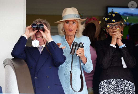 La reine Camilla lors de la quatrième journée du Sky Bet Ebor Festival à l'hippodrome de York. York, Royaume-Uni, le samedi 24 août 2024. Photo by Mike Egerton/PA Wire/ABACAPRESS.COM