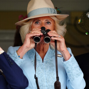 La reine Camilla lors de la quatrième journée du Sky Bet Ebor Festival à l'hippodrome de York. York, Royaume-Uni, le samedi 24 août 2024. Photo by Mike Egerton/PA Wire/ABACAPRESS.COM