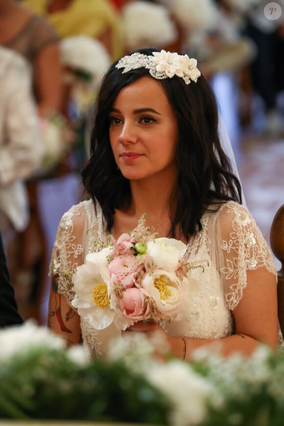 Mariage religieux en l'église de Villanova d' Alizée et Grégoire Lyonnet - Villanova le 18 juin 2016 © Olivier Huitel - Olivier Sanchez / Bestimage - Crystal