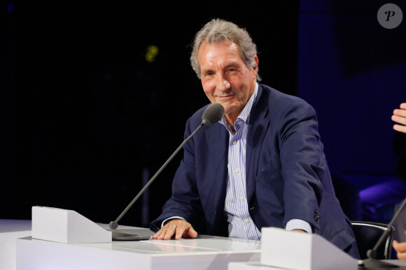 Semi-exclusif - Jean-Jacques Bourdin - Conférence de presse de rentrée de BFMTV saison 2021/2022 à l'Altice Campus à Paris, France, le 25 août 2021. © Christophe Clovis/Bestimage