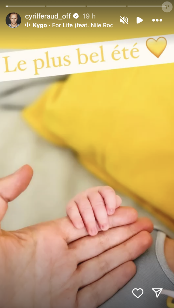 Cyril Féraud partage une photo avec son bébé Tim sur Instagram