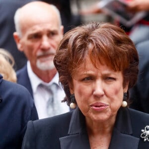 Exclusif - Roselyne Bachelot - Sorties des obsèques d'Hugues R. Gall en l'église Saint-Roch à Paris, France, le 11 juin 2024