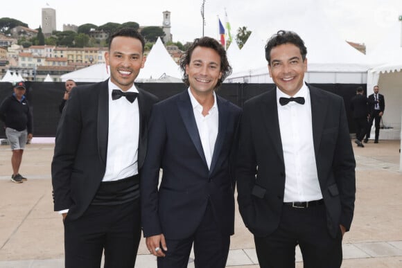 Exclusif - Mohamed Bouhafsi, Bertrand Chameroy, Patrick Cohen sur le plateau de l'émission "C à vous" le 20 mai 2014 lors du 77ème Festival International du Film de Cannes pour une diffusion le 21 mai. © Jack Tribeca / Bestimage 