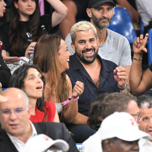 Artus et Alice Belaidi lors du huitième tour des préliminaires des +100kg masculins lors des Jeux Olympiques de Paris 2024 au Champs de Mars Arena, à Paris le 2 août 2024