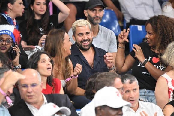 Artus et Alice Belaidi lors du huitième tour des préliminaires des +100kg masculins lors des Jeux Olympiques de Paris 2024 au Champs de Mars Arena, à Paris le 2 août 2024