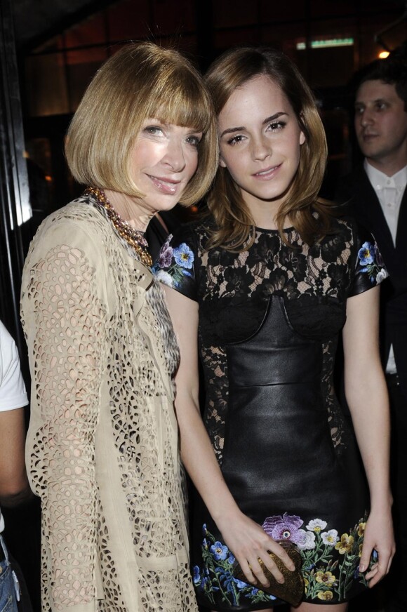 Anna Wintour et Emma Watson à la soirée Vogue à New York le 25 mars 2010