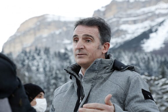 Eric Piolle, maire de Grenoble sur le plateau des petites roches à Saint Hilaire du Touvet - Yannick.Jadot, candidat écologiste à l'élection présidentielle, est en déplacement en Isère le 13 janvier. © Stéphane Pillaud / Panoramic / Bestimage 