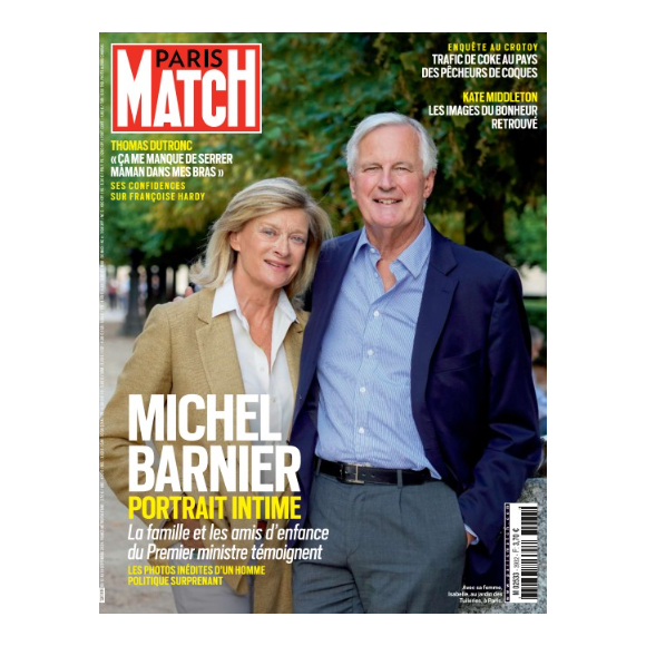 Isabelle Altmayer et Michel Barnier - Couverture du magazine Paris Match du 12 septembre 2024