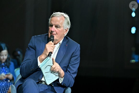 Michel Barnier, l'ancien ninistre, et ancien Commissaire Européen, durant l'ouverture du Nice Climate Summit au Palais de la Méditerranée à Nice, le 28 septembre 2023. © Bruno Bebert / Bestimage 