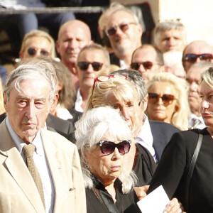 Pierre Vernier, Elodie Constantin (première femme de Jean-Paul Belmondo) ,Luana Belmondo lors de la cérémonie d'hommage national à Jean-Paul Belmondo à l'Hôtel des Invalides à Paris, France, le 9 septembre 2021. © Christophe Aubert via Bestimage 