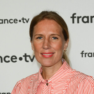 Agathe Lecaron au photocall pour la conférence de presse de rentrée de France TV à la Grande Halle de la Villette à Paris, France, le 6 juillet 2022. © Coadic Guirec/Bestimage 