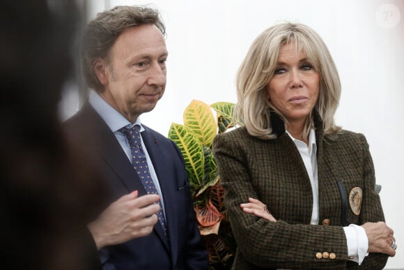 Stéphane Bern et Brigitte Macron - Le président français Emmanuel Macron, accompagné de la première dame Brigitte Macron, visitent le petit théâtre à l'italienne de Guéret, avec les élus et acteurs locaux de la culture