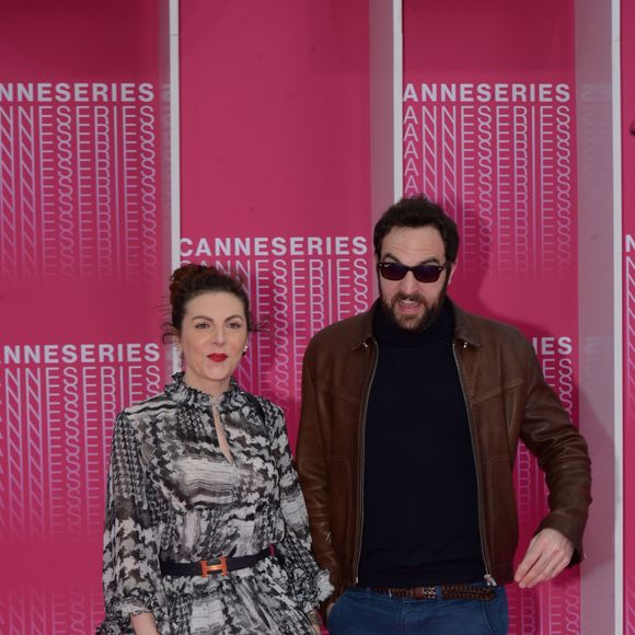 Anne-Elisabeth Blateau et David Mora durant la soirée d'ouverture de la compétition du Canneseries le 7 avril 2018. © Rachid Bellak / Bestimage 