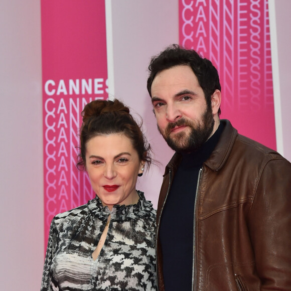 Anne-Elisabeth Blateau et David Mora durant la soirée d'ouverture de la compétition du Canneseries le 7 avril 2018. © Bruno Bebert / Bestimage 