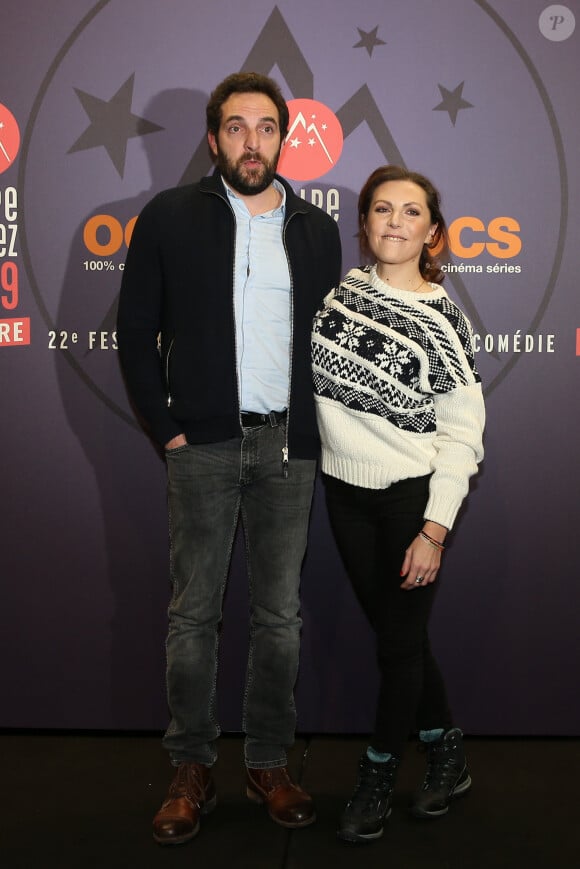 David Mora, Anne-Elisabeth Blateau - Photocall de la soirée d'ouverture du 22ème Festival International du Film de Comédie de l'Alpe d'Huez, le 15 janvier 2019. © Dominique Jacovides/Bestimage 