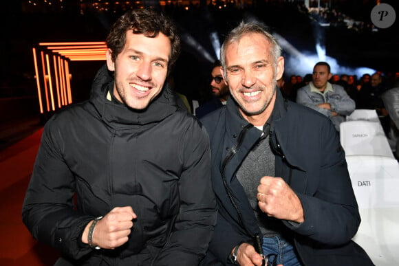 Victor et Paul Belmondo - Le boxeur français T.Yoka s'incline face au belge R.Merhy à Roland-Garros le 9 décembre 2023 © Veeren / Bestimage 