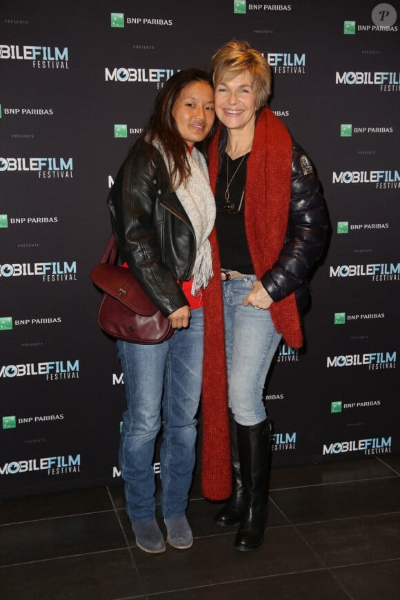 Veronique Jannot et sa fille Migmar lors du photocall du 13e Mobile Film Festival au MK2 Bibliotheque a Paris, France le 13 Mars 2018. Photo by Jerome Domine/ABACAPRESS.COM