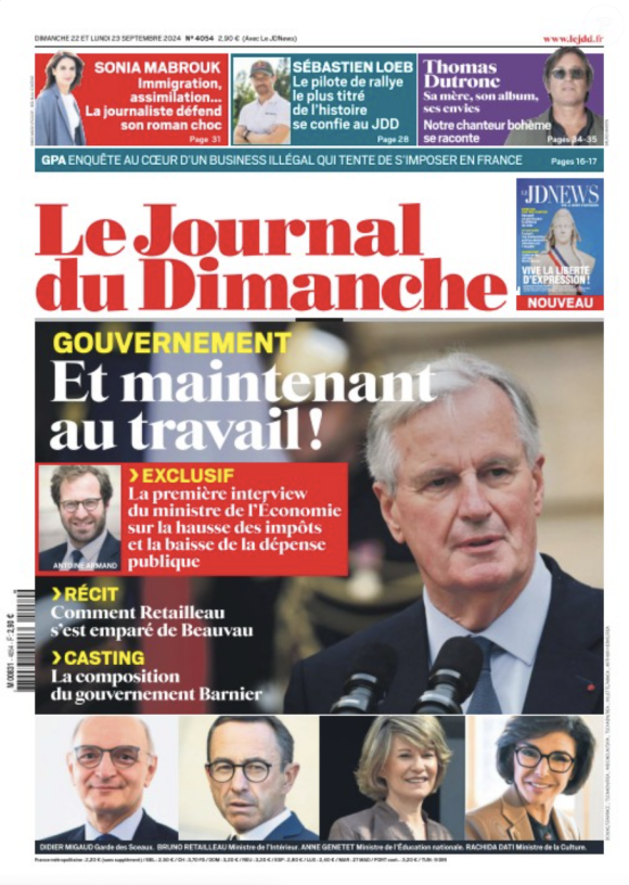 Journal du Dimanche, 22 septembre 2024