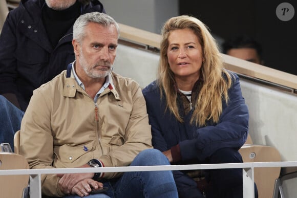 Yann Delaigue et sa compagne Astrid Bard dans les tribunes des Internationaux de France de tennis de Roland Garros 2024 à Paris, France, le 28 mai 2024. © Jacovides-Moreau/Bestimage