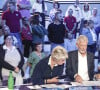 Exclusif - Daniele Gilbert, Gilles Verdez, Sasha Elbaz sur le plateau de l'émission " TPMP " présentée par C.Hanouna et diffusée en direct sur C8, Paris, France, le 23 septembre 2024. © Jack Tribeca / Bestimage 