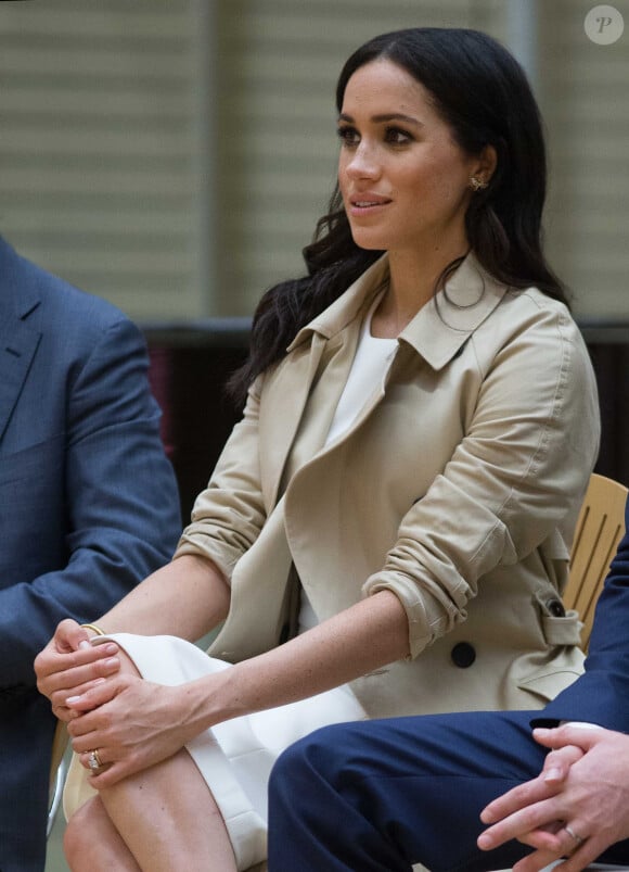 Le prince Harry, duc de Sussex et sa femme Meghan Markle, duchesse de Sussex (enceinte) assistent à une répétition du spectacle de danse "Spirit 2018" de la compagnie australienne "Bangarra Dance Theatre" à l'Opéra de Sydney en Australie lors de leur première tournée officielle, le 16 octobre 2018. 