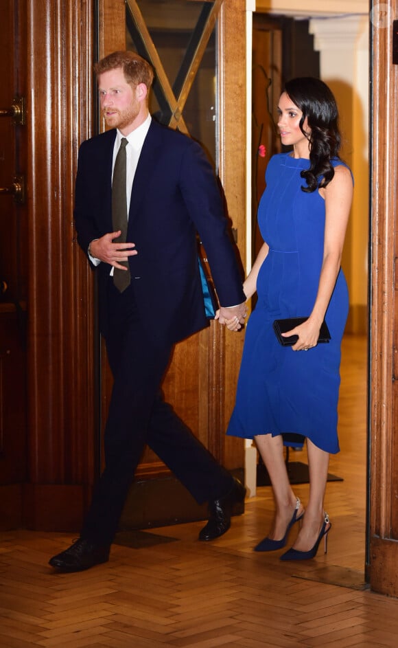 Le prince Harry, duc de Sussex, et Meghan Markle, duchesse de Sussex, lors du gala musical "100 Days to Peace", célébrant le centenaire de la fin de la première guerre mondiale à Central Hall Westminster. Présenté par les Royal Armouries, le concert est au profit de trois organismes de bienfaisance ("Help for Heroes", "Combat Stress" et "Heads Together") oeuvrant pour soutenir les anciens combattants faisant face à des problèmes de santé mentale. Londres, le 6 septembre 2018. 