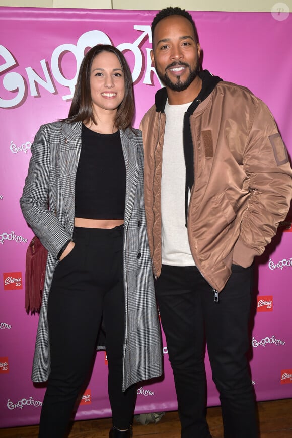 Charlotte Namura et son mari Jean-Luc Guizonne - Générale de la pièce "Enooormes" au théâtre Trévise à Paris le 11 janvier 2018. © Giancarlo Gorassini/Bestimage