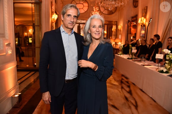 Exclusif - Tatiana de Rosnay et sn mari Nicolas Jolly lors de la soirée de remise du 10ème prix Meurice pour l'art contemporain à l'hôtel Meurice à Paris le 9 octobre 2017.