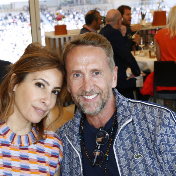 Exclusif - Léa Salamé et Philippe Caverivière - Déjeuner dans la loge de France Télévision lors des Internationaux de France de Tennis de Roland Garros 2024 - Jour 12, à Paris. Le 6 Juin 2024. © Bertrand Rindoff / Bestimage