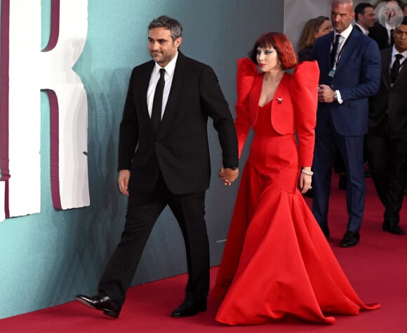 Lady Gaga et Michael Polansky - Arrivées sur le tapis rouge pour la première britannique de "Joker Folie A Deux" au Cineworld Leicester Square à Londres, le 26 septembre 2024.