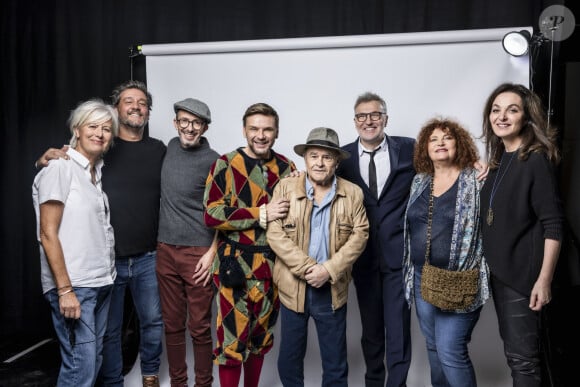 Annie Lemoine, Titoff, Florian Gazan, Jeanfi Janssens, Jean Benguigui, Laurent Ruquier, Valérie Mairesse, Peri Cochin - Studio - Enregistrement de l'émission "La chanson secrète", présentée par N.Aliagas et diffusée le 29 décembre sur TF1 © Guillaume Gaffiot-Cyril Moreau / Bestimage 