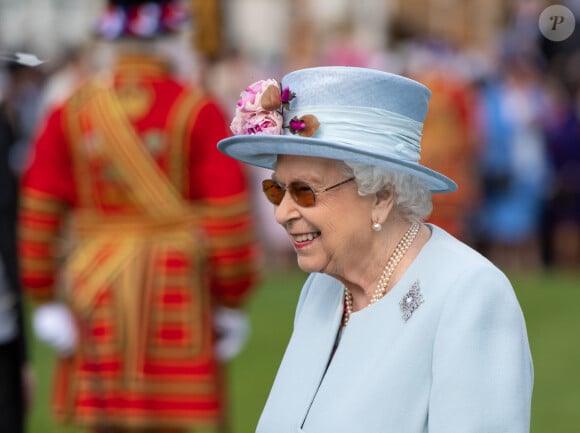 La reine Elisabeth II d'Angleterre lors de la garden-party royale de Buckingham Palace. Londres, le 21 mai 2019. 