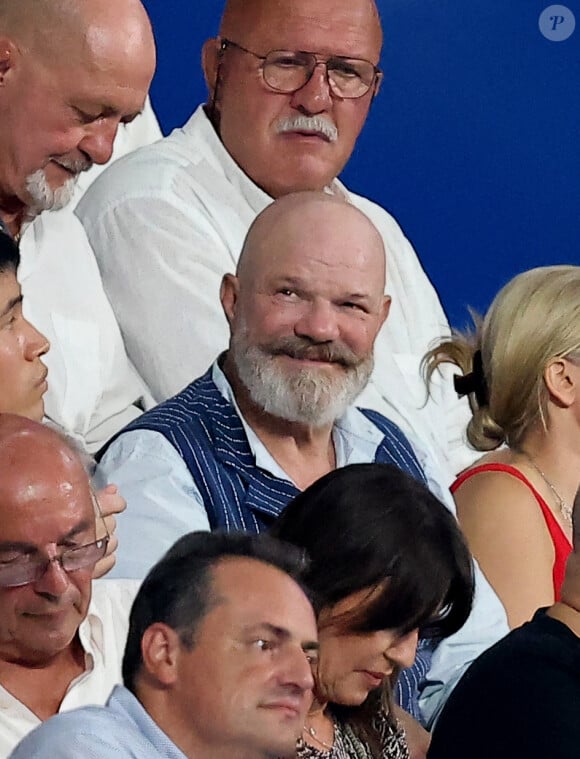 Philippe Etchebest - People dans les tribunes lord du match d'ouverture de la Coupe du Monde de Rugby France 2023 avant le match de la Poule A entre la France et la Nouvelle-Zélande au Stade de France à Saint-Denis le 8 septembre 2023. © Dominique Jacovides/Bestimage