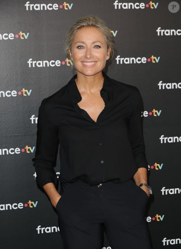 Anne-Sophie Lapix au photocall de la conférence de presse de rentrée de France Télévisions à Paris, France, le 4 septembre 2024. © Coadic Guirec/Bestimage 