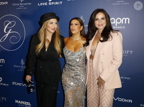 Hélène Ségara, Eva Longoria, Lana Parrilla au photocall de la 12ème édition de la soirée Global Gift Gala à l'hôtel Four Seasons George V à Paris le 5 octobre 2024. © Marc-Ausset Lacroix / Bestimage 