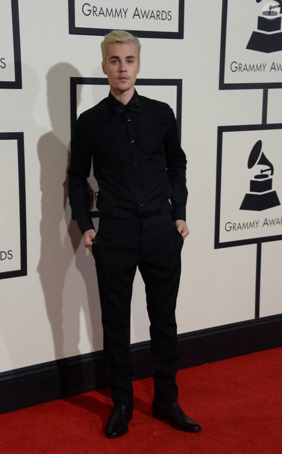 Justin Bieber arrive pour la 58e édition des Grammy Awards qui se tient au Staples Center à Los Angeles, CA, USA, le 15 février 2016. Photo par Jim Ruymen/UPI/ABACAPRESS.COM