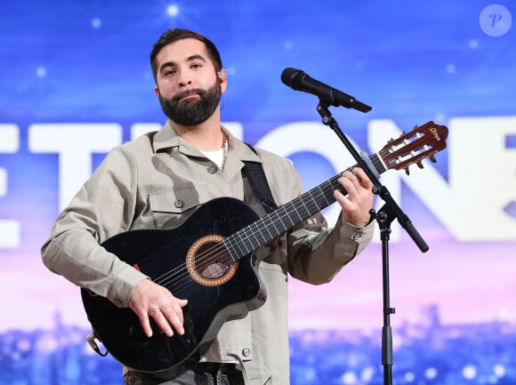 Kendji Girac - Les personnalités se mobilisent lors de la 37ème édition du Téléthon sur le plateau de France 2, avec pour parrain Vianney. Cette année, 80,6 millions de dons ont été promis. Le 9 décembre 2023. © Coadic Guirec / Bestimage