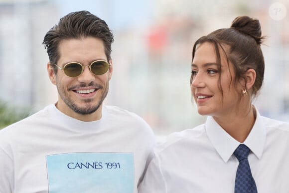 François Civil et Adèle Exarchopoulos - Photocall du film "L'Amour Ouf" lors du 77ème Festival International du Film de Cannes, le 24 mai 2024